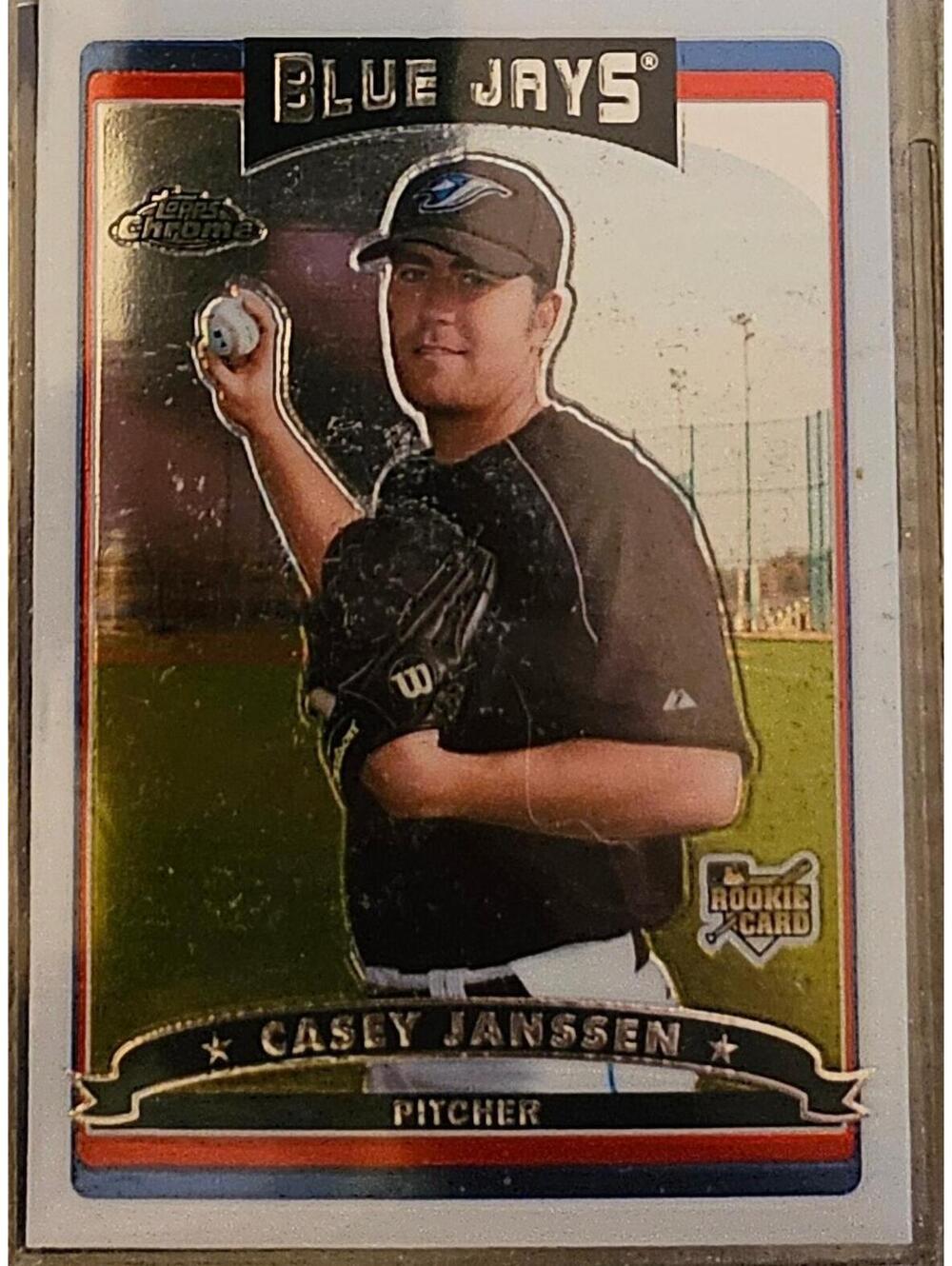 2006 Casey Janssen Topps Chrome Rookie Card #299 Toronto Blue Jays